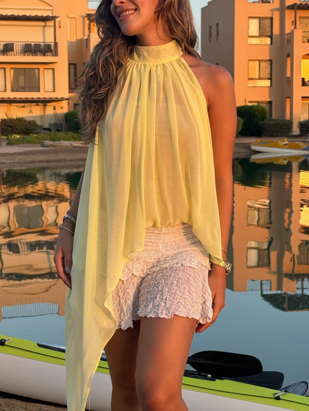 Chiffon Ruffle Top
