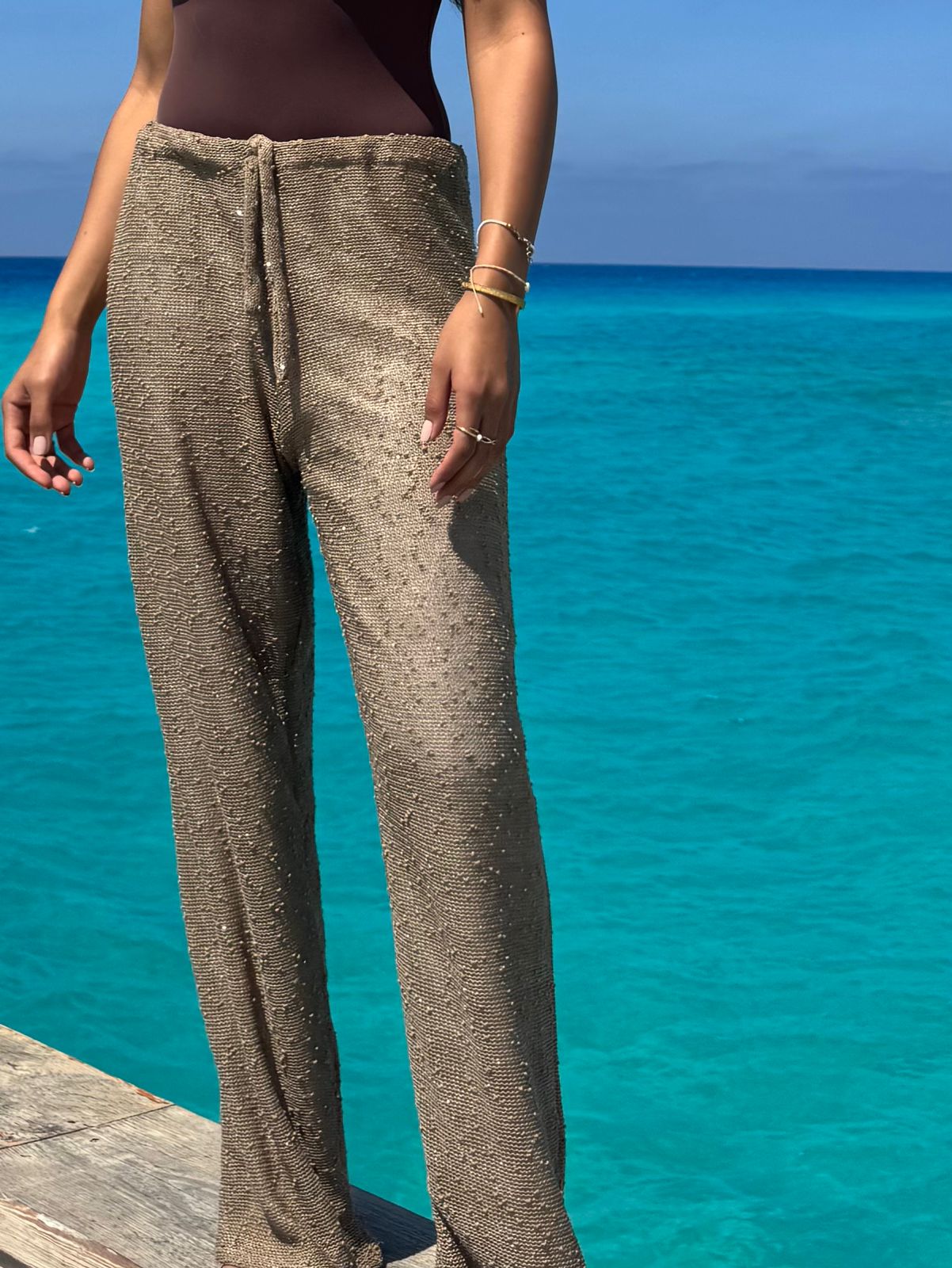 Sparkle coffee pants